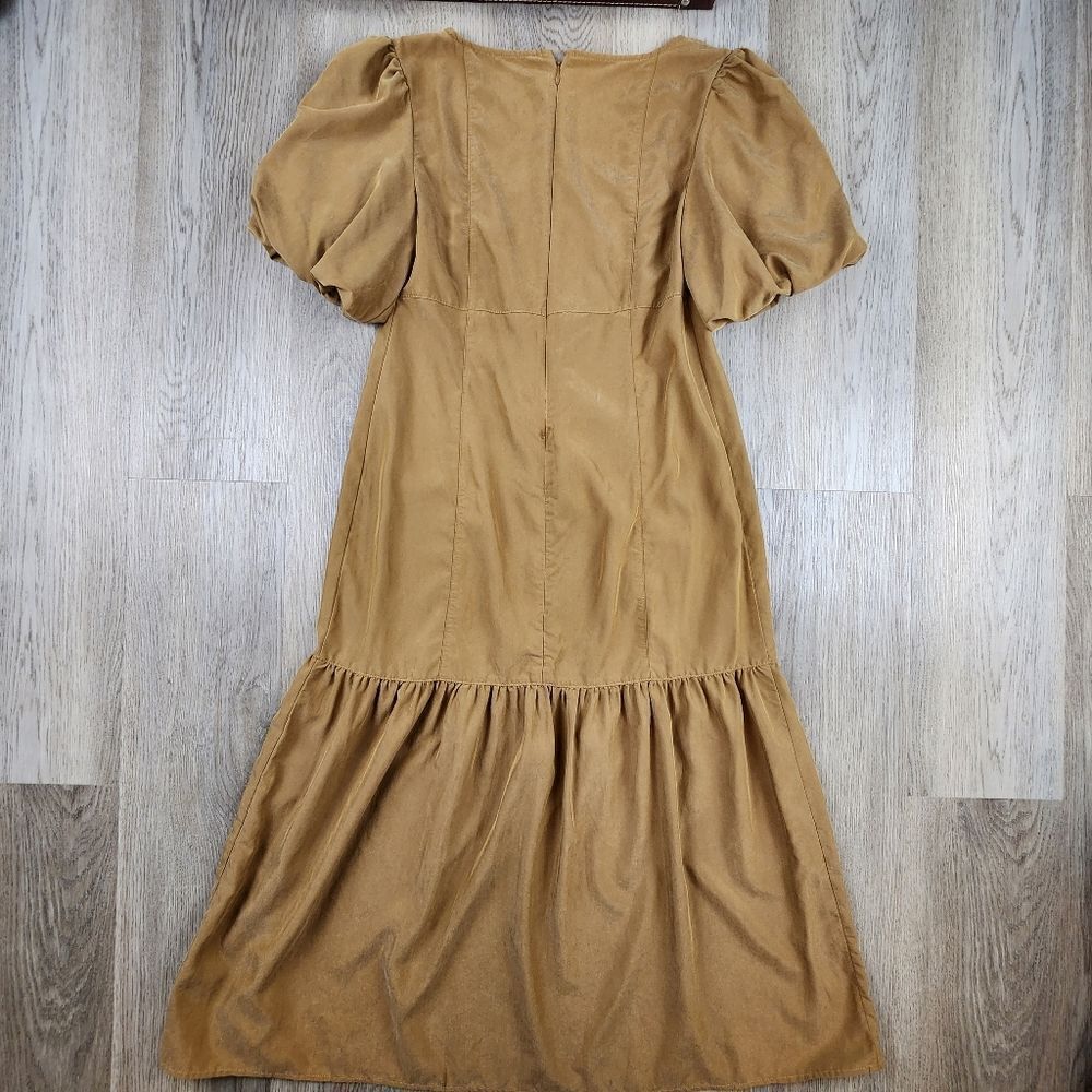 Free People Jordan Puff Sleeve Midi Dress size XS - Picture 4 of 8
